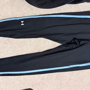 Under Armour Black Leggings with Light Blue Accent